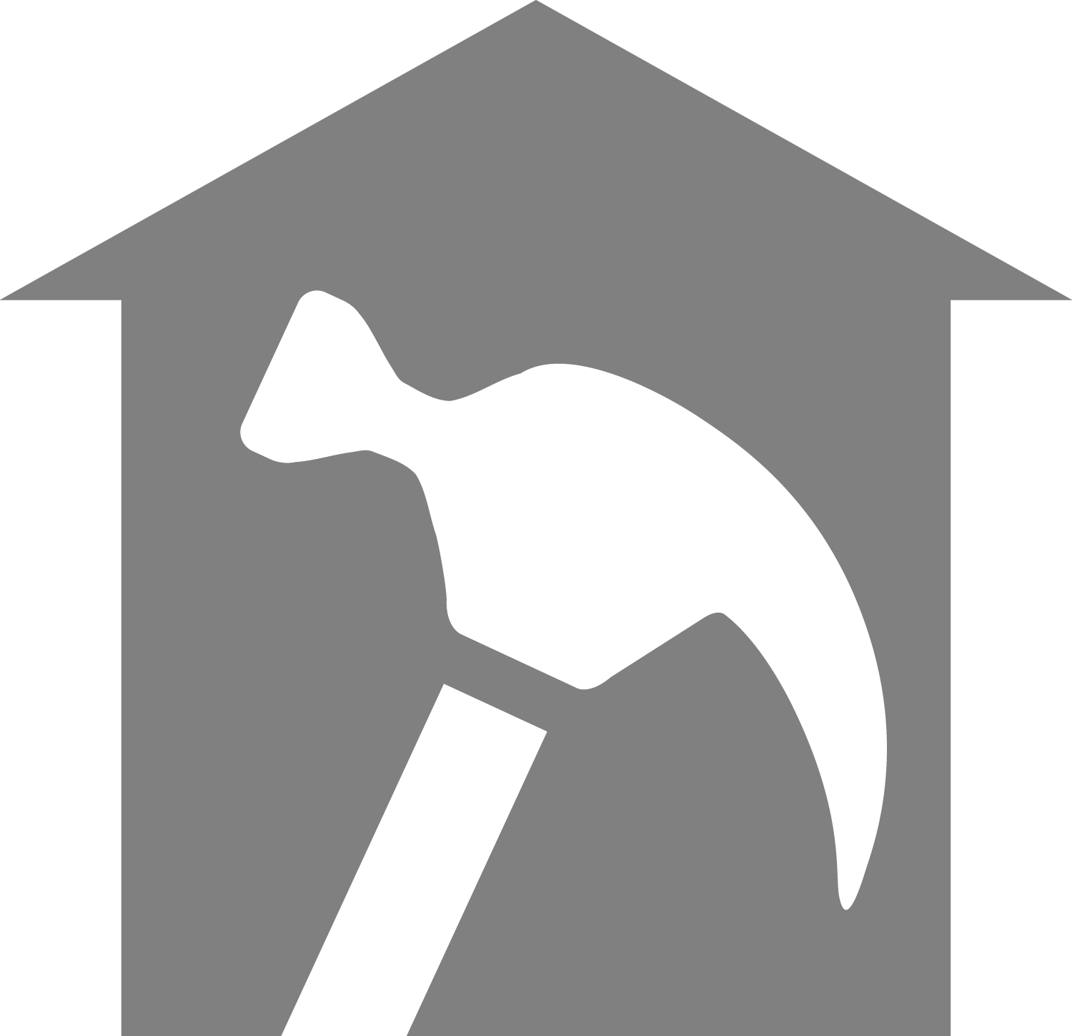 Logo of Ross Homes & Drafting featuring a house silhouette and a hammer, symbolizing custom home building and construction services in East Texas.