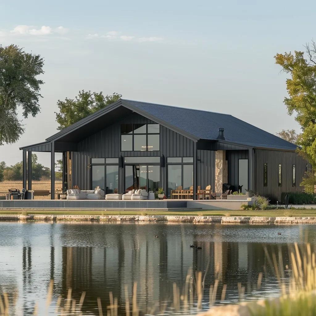 Contemporary barndominium near Lake Sam Rayburn with covered outdoor space
