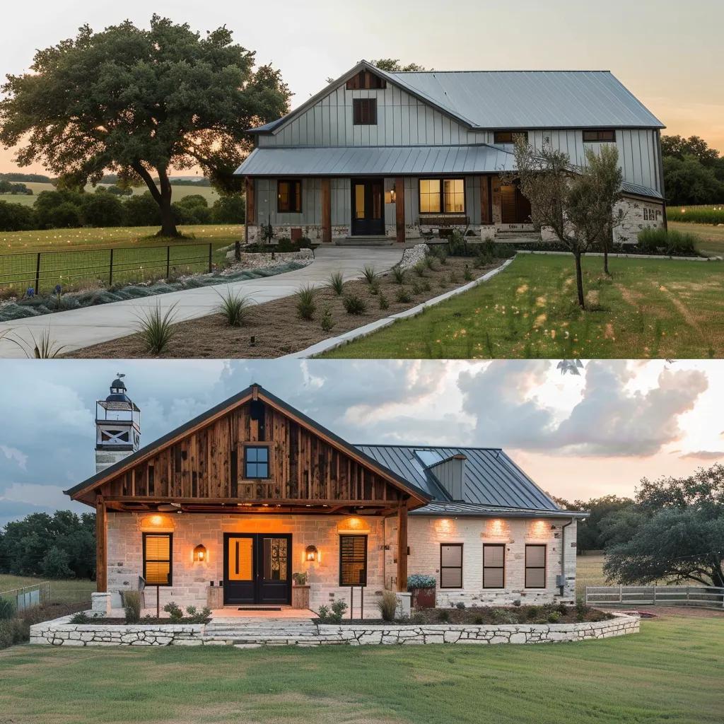 Comparison of a barndominium and a traditional custom home in East Texas