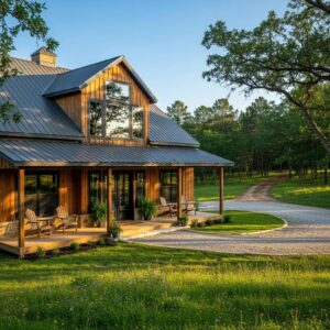 Barndominium in Lufkin, Texas, showcasing modern design and rustic charm