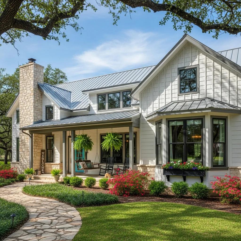Custom home in Jasper, Texas, highlighting modern farmhouse design and East Texas landscape