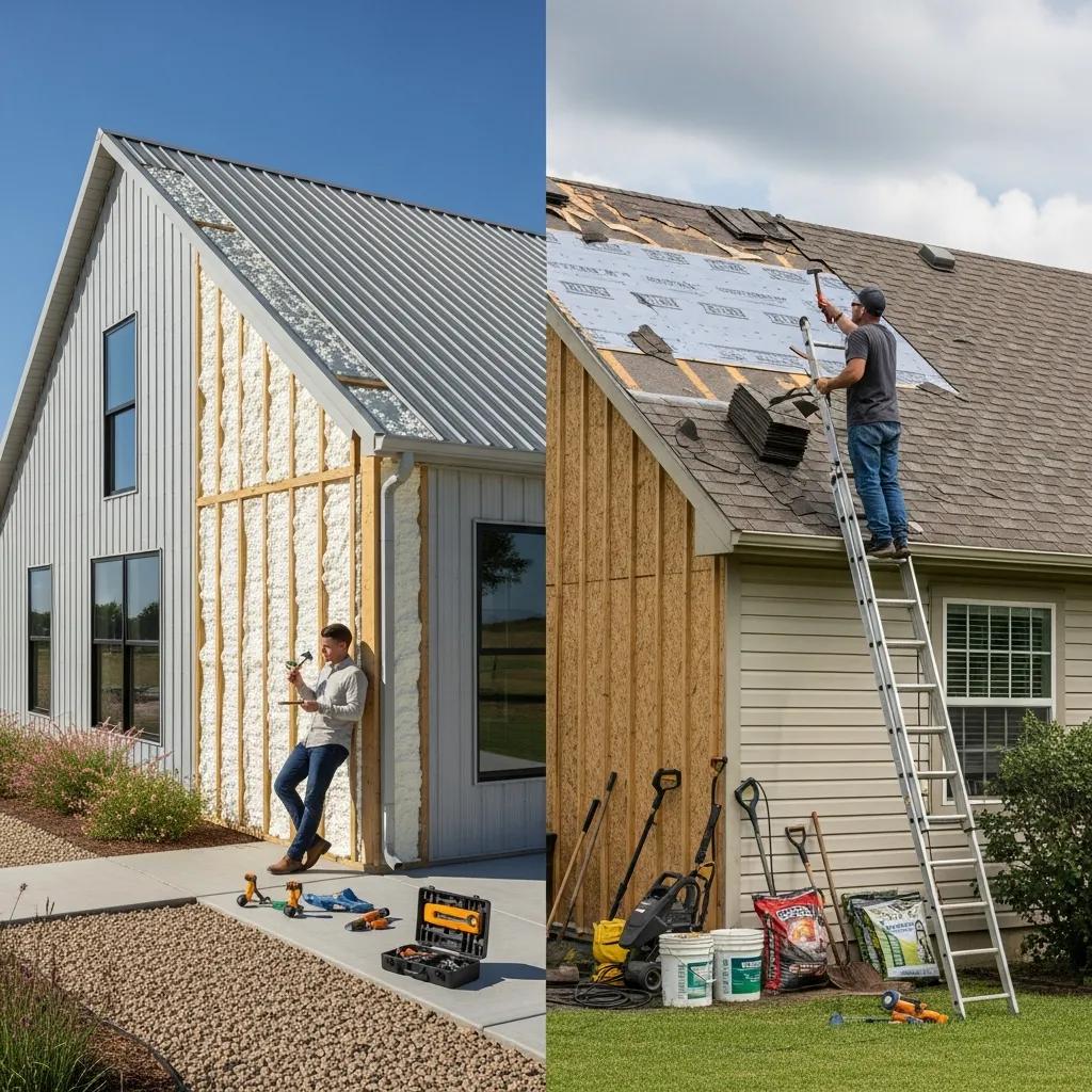 Energy efficiency and maintenance comparison between barndominiums and traditional homes