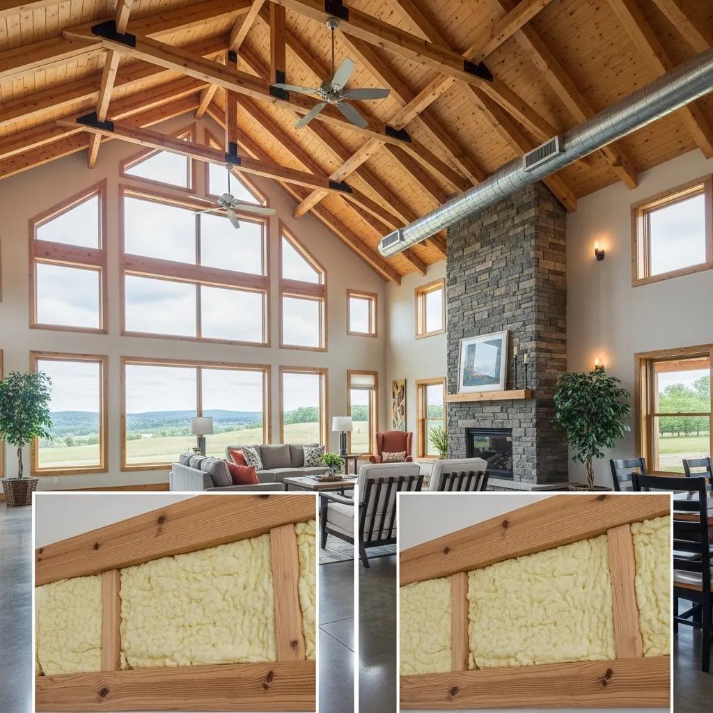Interior of a barndominium featuring energy-efficient design elements